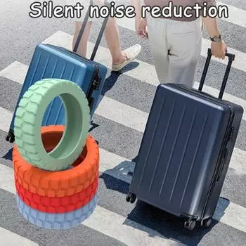 8 шт. Силиконовый чехол на колеса багажа, устойчивый к царапинам, шумоподавление, 8-колесный чемодан для ручной клади светло-зеленый