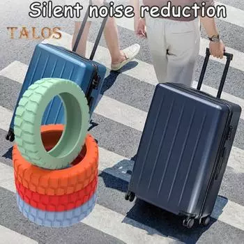 8 шт. Силиконовый чехол на колеса багажа, шумоподавление без царапин, 8-спиннер, колеса для ручной клади, защитный чехол для колес, аксессуары для дорожного багажа красный