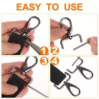8 шт. сменные D-образные кольца поворотные карабины поворотный зажим-защелка лобстер C чёрный