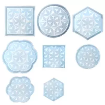 8 шт. смоляные геометрические круглые кружевные шестиугольные квадратные формы для хранения лотков силиконовые формы для подставок для изготовления поделок