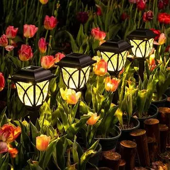 8 шт. солнечные дворовые фонари яркие газонные фонари уличные водонепроницаемые светодиодные солнечные фонари для тропинок ландшафтный путь white-2pcs