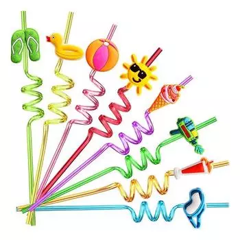 8 шт. соломинок для питья спиральная трубка радужного цвета пищевой класс многоразовые пластиковые соломинки аксессуары для питья соломинки для коктейлей лето пляж 8pcs