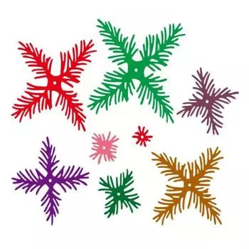 8 шт., сосновые иголки, листья, художественный узор, скрапбукинг, металлические штампы, трафареты для DIY, альбом, декор для бумажных карт серебряный