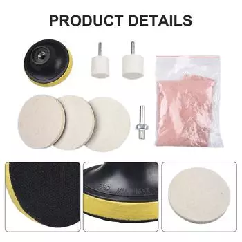 8 шт. средство для удаления царапин на лобовом стекле автомобиля порошок оксида церия набор для полировки стекла автомойка полировальный диск для обслуживания CHINA