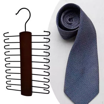8 шт. стойка для галстуков из нержавеющей стали, устойчивая к ржавчине, крючок для ремня, вешалка для шарфов, прочная, экономящая место, для мужчин Dark Wood