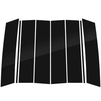 8 шт., стойки для окон автомобиля, наклейки на дверные накладки, украшение для Lincoln Navigator/Ford Expedition 2018-2022, глянцевый черный black