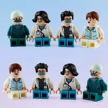 8 шт., строительные блоки для врачей и медсестер, комплект кирпичей, классические модели оружия, детские игрушки