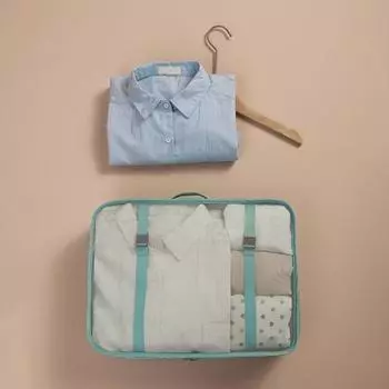 8 шт., сумка для хранения одежды, прочный компактный чемодан-органайзер, набор сумок для домашних путешествий на открытом воздухе розовый