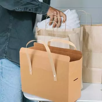 8 шт. Сумка-тоут из крафт-бумаги, конфетные пакеты, подарочные коробки для вечеринок, печатные цветочные коробки, нежные аксессуары, утолщенная упаковка