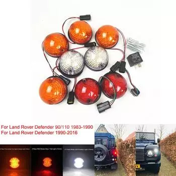 8 шт. светодиодные задние фонари, янтарный передний индикатор, боковые фонари, светодиодный полный комплект обновления для Land Rover Defender 1990-2016