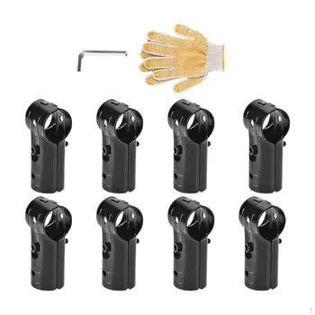 8 шт. Т-образный хомут для труб, соединительный тройник, цепная сетка, концевые зажимы для ограждения, холоднокатаная сталь, аксессуары