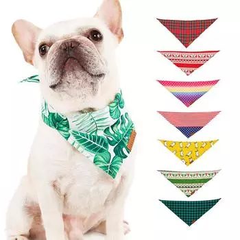 8 шт. треугольный шарф для собак, моющийся регулируемый шарф-бандана S зелёный