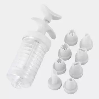 8 шт. трубчатые насадки со шприцем, пластиковые насадки для выпечки крема, кондитерские инструменты белый