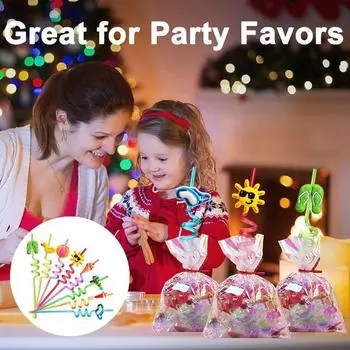 8 шт., трубочки для питья, спиральная трубка, цвет радуги, пищевые многоразовые пластиковые трубочки, аксессуары для питья, трубочки для коктейлей, декор для летней пляжной вечеринки 8pcs