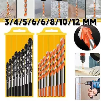 8 шт. твердосплавный инструмент для сверления отверстий в стене Overlord Diamond 3/4/5/6/6/8/10/12 мм для керамической плитки Square