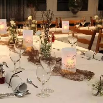 8 шт. Украшение стола Рождественское украшение Свадебный декор Вечеринка Электронный абажур для свечей