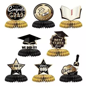 8 шт. Украшения для выпускного 2022 года, центральный элемент в виде сот, поздравляю выпускника, поздравляю выпускника set 1