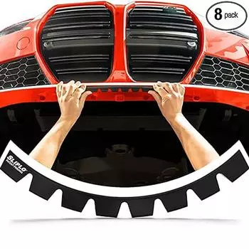 8 шт. Универсальная защита переднего бампера от царапин, защитная пластина для заниженных автомобилей, комплект для самостоятельной защиты от царапин чёрный