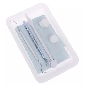 8 шт./упак. одноразовый футляр для стоматологических инструментов, поднос для инструментов, комбинированный футляр для ухода за полостью рта, инструменты для осмотра стоматолога