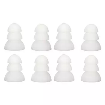 8 шт. ушные вкладыши для слуховых аппаратов 3 слоя мягкого силикона сменные заушные слуховые аппараты ITE карманные ушные вкладыши белый