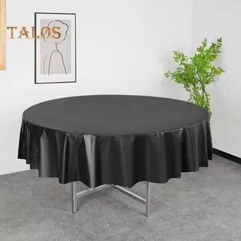 8 шт. утолщенный чехол для стола простой стиль чистый цвет круглая форма противоскользящий легкий уход грязеотталкивающий водонепроницаемый защита стола банкетное украшение для вечеринки чёрный