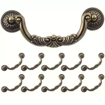 8 шт. Винтажные бронзовые ручки для шкафов, ручки для ящиков в стиле шебби-шик для комодов, шкафов, кухонных дверок 8pcs бронзовый