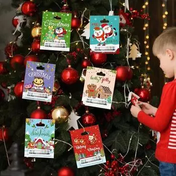 8 шт. в упаковке, рождественские держатели для денег, праздничные украшения для карточек для детей, рождественский держатель для денег, подвесной зажим для денег для украшения елки 8pcs