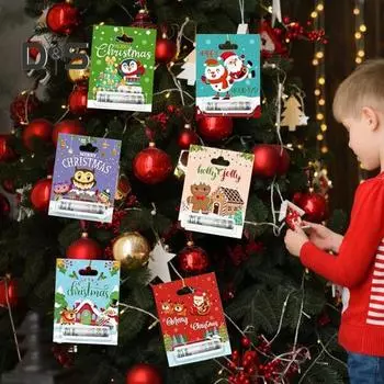 8 шт. в упаковке, рождественские держатели для денег, праздничные украшения для карточек для детей, рождественский держатель для денег, подвесной зажим для денег для украшения елки 8pcs