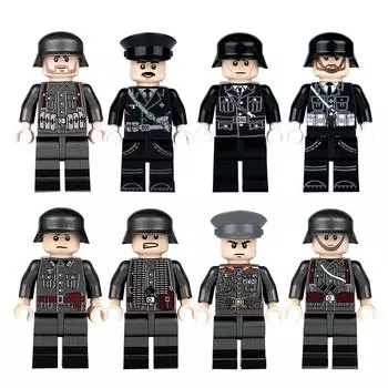8 шт., военное оружие мировой войны, WW2, немецкий армейский солдат, пистолет MOC, пистолеты, минифигурки, блоки, сборка, строительные совместимые брендовые игрушки