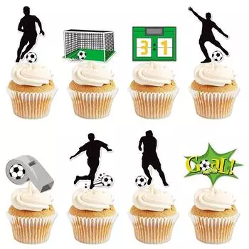8 шт. забавный топпер для торта с односторонним флагом для торта футбольная тематика вставка для торта карта чемпионат мира по футболу 8pcs/set