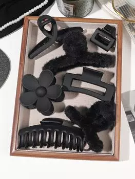 8 шт. заколки для волос нейтральных цветов для женщин, большая заколка-краб 4,7 дюйма для тонких густых волос, большая матовая заколка-банан, зажим с сильной фиксацией