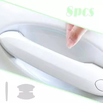 8 шт. защитная наклейка на дверную чашу автомобиля, защитная пленка для дверной ручки автомобиля, термополиуретановые наклейки на дверную ручку автомобиля, автомобильные наружные аксессуары белый