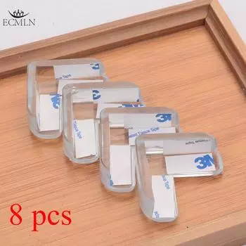 8 шт. защитный уголок для стола, защитный бампер для безопасности ребенка, прозрачный, защита от столкновений белый
