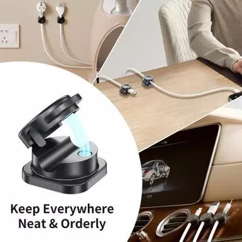 8 шт. зажимы для органайзера кабелей, зажимы для держателя кабеля на столе, зажимы для пружинного управления кабелями, тумбочка чёрный