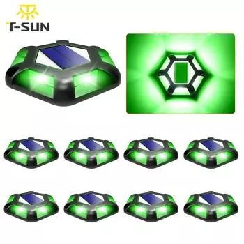 8 шт., зеленый солнечный светильник, уличный солнечный светильник на солнечной батарее, лампа для газона, садовый декор, лампа для лестницы, подземный настил, Lampy Solarne зелёный