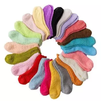 8 шт. женские носки осень-зима однотонные коралловые бархатные толстые удобные для сна полуботинки бархатные носки средней длины One Size