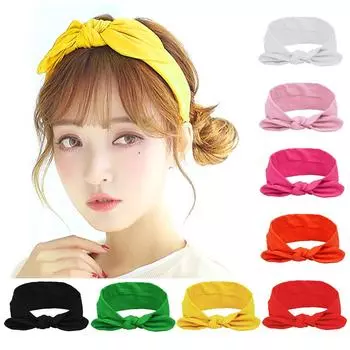 8 шт., женские повязки на голову, тюрбаны, повязки для волос, банты, аксессуары для моды или спорта (Твердый цвет) One Size