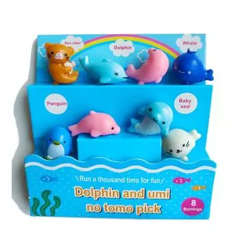 8 шт., животные, пингвин, дельфин, фруктовая вилка, мини-мультфильм, детская закуска, торт, десерт, зубочистка, бенто, обеды, аксессуары, декор для вечеринки