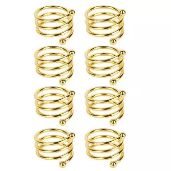 8 шт. Золотые спиральные кольца для салфеток, элегантные металлические кольца для салфеток с защитой от ржавчины на свадьбу, день рождения