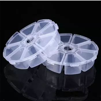 8 слотов круглый отсек пластиковый ящик для хранения бусин серьги регулируемый контейнер для ювелирных изделий прозрачный футляр коробка прозрачный