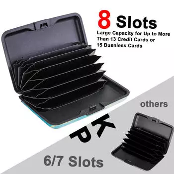 8 слотов RFID держатель для кредитных карт протектор алюминиевый металлический кошелек для кредитных карт держатель для визитных карточек для мужчин и женщин Подарочная коробка красный