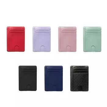 8 слотов тонкий кожаный кошелек держатель кредитной карты кошелек монета деньги чехол сумки для мужчин женщин мужчин мода деловой кошелек
