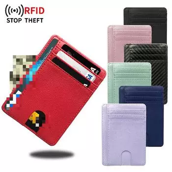 8 слотов тонкий кожаный кошелек держатель кредитной карты кошелек монета деньги чехол сумки для мужчин женщин мужчин мода деловой кошелек