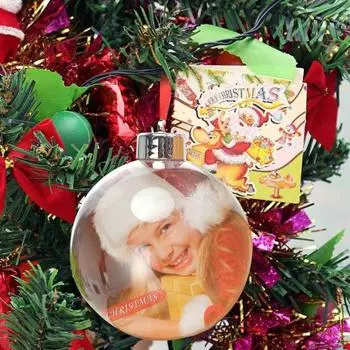 8 см / 10 см Прозрачный висячий шар Гладкая поверхность Мода Прозрачный пластик Заполняемый рождественский орнамент 10cm