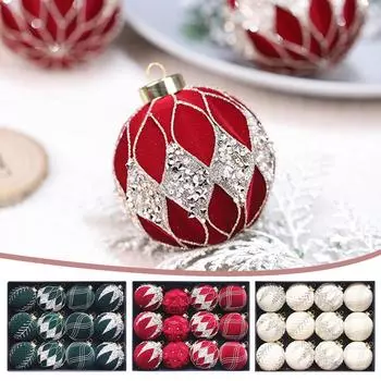 8 см/12 шт. Рождественские шары, украшение на елку, шар, украшение, подвеска Navidad Year Home N O7Y3 White-12pcs