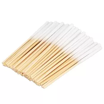 8 см/3,15 дюйма бамбуковые палочки ватные палочки мягкие кончики деревянные ручки многоцелевые утолщенные безопасные длинные ватные аппликаторы 100pcs белый