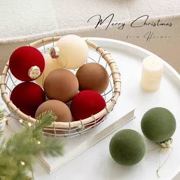 8 см 6 шт. флокированные рождественские шары украшения бархатная рождественская елка украшение для вечеринки подвеска