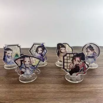 8 см аниме Mo Dao Zu Shi фигурка мини-акриловая игрушка Wei Wuxian Lan Wangji стоячая модель Декор стола подарок на день рождения pink flower