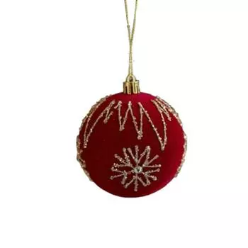 8 см Бархатный Рождественский Шар Подвеска Блестящие Украшения для Рождественской Елки Домашний Новогодний Подарок Style 2