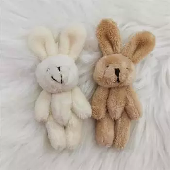 8 см длинный плюшевый шарнирный кролик голый заяц длинношерстный мультяшный букет кукла одежда аксессуары мобильный кулон украшения